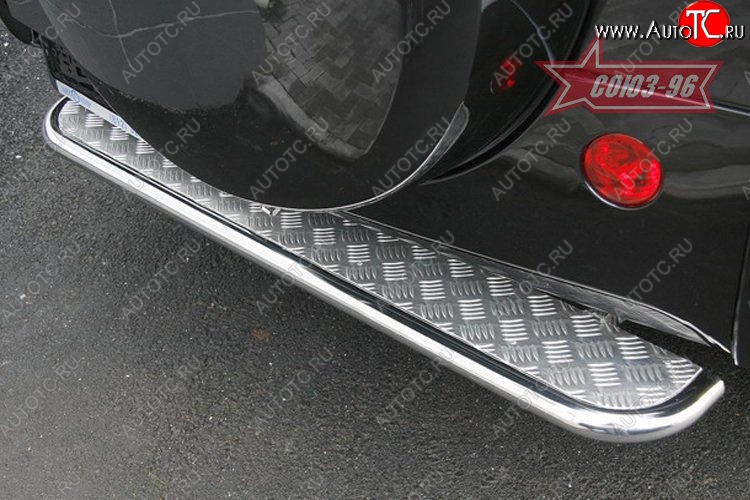 9 287 р. Защита заднего бампера с листом (ступень) Souz-96 (d42) Chery Tiggo T11 дорестайлинг (2005-2013)  с доставкой в г. Кемерово