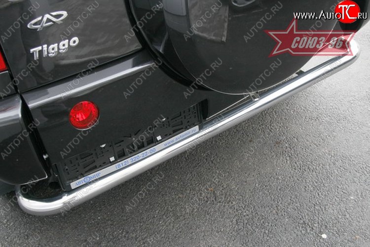 8 009 р. Защита заднего бампера Souz-96 (d60) Chery Tiggo T11 дорестайлинг (2005-2013)  с доставкой в г. Кемерово