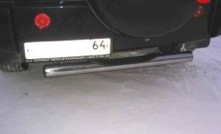 Защита заднего бампера из трубы диаметром 76 мм с пластиковой вставкой Slitkoff Chery Tiggo T11 (2005-2013) дорестайлинг