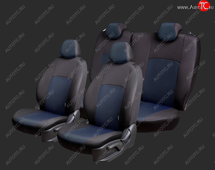 5 399 р. Чехлы для сидений Lord Autofashion Дублин (жаккард, раздельные спинка и сиденье 50/50, 2 П-образных подголовника)  Chery Tiggo T11 (2005-2013) дорестайлинг (Черный, Ёж синий)  с доставкой в г. Кемерово