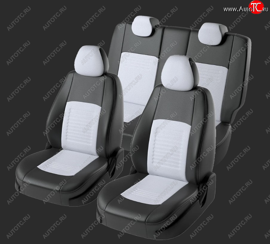 6 799 р. Чехлы для сидений Lord Autofashion Турин (экокожа, раздельные задние спинка и сиденья 50/50, 2 П-образных подголовника)  Chery Tiggo T11 (2005-2013) дорестайлинг (Черный, вставка белая)  с доставкой в г. Кемерово