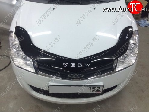 999 р. Дефлектор капота (Fulwin 2 Hatchback) Russtal Chery Very (2011-2016)  с доставкой в г. Кемерово