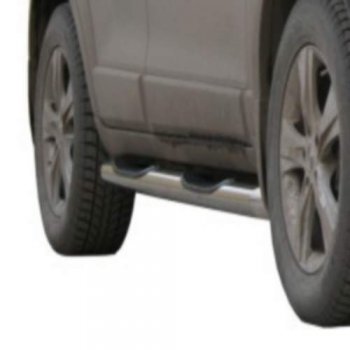 Защита порогов ТехноСфера (Техно Сфера) (нержавейка, с проступью, d76 mm) Chevrolet Trailblazer  GM800 (2012-2016) дорестайлинг