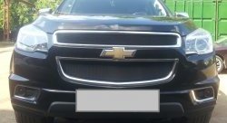 1 469 р. Нижняя сетка на бампер Russtal (черная) Chevrolet Trailblazer GM800 дорестайлинг (2012-2016)  с доставкой в г. Кемерово. Увеличить фотографию 3