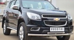 23 999 р. Защита переднего бампера (2 трубыØ63 и 42 мм, нержавейка) SLITKOFF  Chevrolet Trailblazer  GM800 (2012-2016) дорестайлинг  с доставкой в г. Кемерово. Увеличить фотографию 4