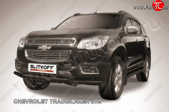 9 449 р. Защита переднего бампера из труб d57 Slitkoff  Chevrolet Trailblazer  GM800 (2012-2016) дорестайлинг (Цвет: серебристый)  с доставкой в г. Кемерово