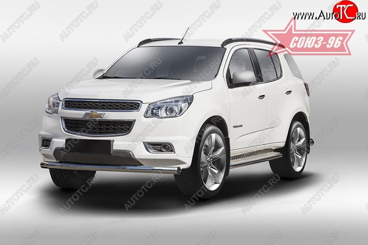 18 764 р. Защита переднего бампера одинарная Souz-96 (d76). Chevrolet Trailblazer GM800 дорестайлинг (2012-2016)  с доставкой в г. Кемерово