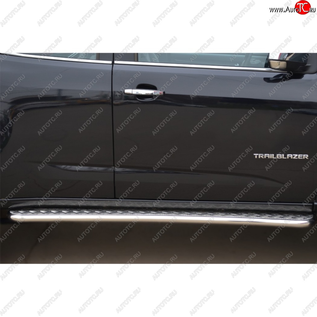 24 649 р. Широкая защита порогов с трубой d42 мм SLITKOFF v2  Chevrolet Trailblazer  GM800 (2012-2016) дорестайлинг  с доставкой в г. Кемерово