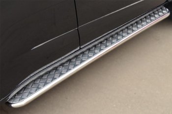 Широкая защита порогов с трубой d42 мм SLITKOFF v3 Chevrolet Trailblazer  GM800 (2012-2016) дорестайлинг
