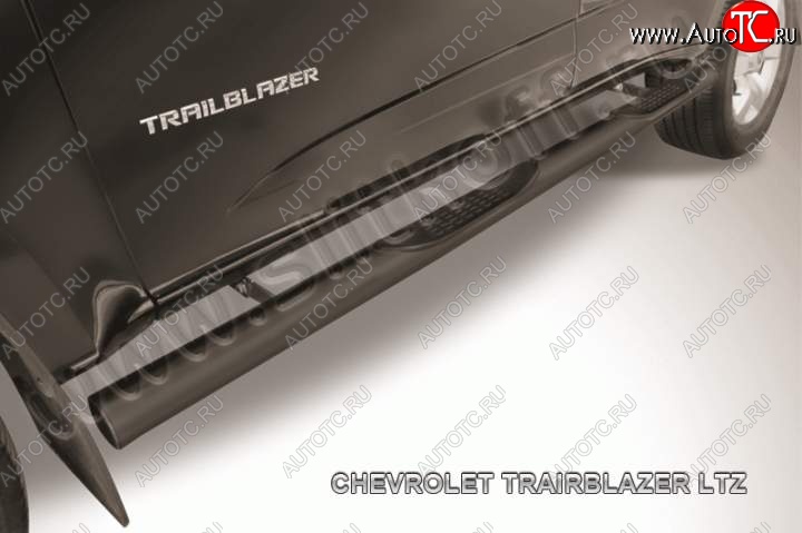 13 549 р. Защита порогов d76 Slitkoff (с поступью) Chevrolet Trailblazer GM800 дорестайлинг (2012-2016) (Цвет: серебристый)  с доставкой в г. Кемерово
