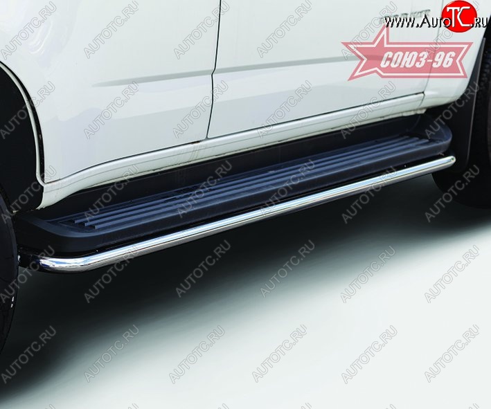 11 474 р. Защита штатных порогов Souz-96 (d42) Chevrolet Trailblazer GM800 дорестайлинг (2012-2016)  с доставкой в г. Кемерово