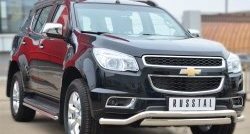 15 449 р. Защита порогов из круглой трубы диаметром 42 мм SLITKOFF Chevrolet Trailblazer GM800 дорестайлинг (2012-2016)  с доставкой в г. Кемерово. Увеличить фотографию 2