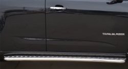 Широкая защита порогов SLITKOFF Chevrolet Trailblazer  GM800 (2012-2016) дорестайлинг