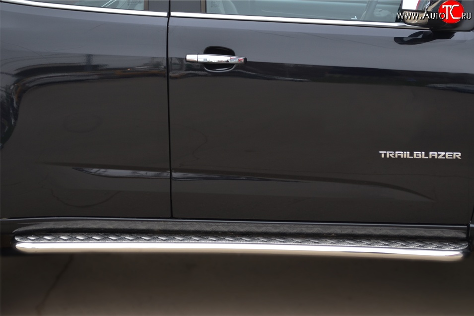 24 649 р. Широкая защита порогов SLITKOFF Chevrolet Trailblazer GM800 дорестайлинг (2012-2016)  с доставкой в г. Кемерово