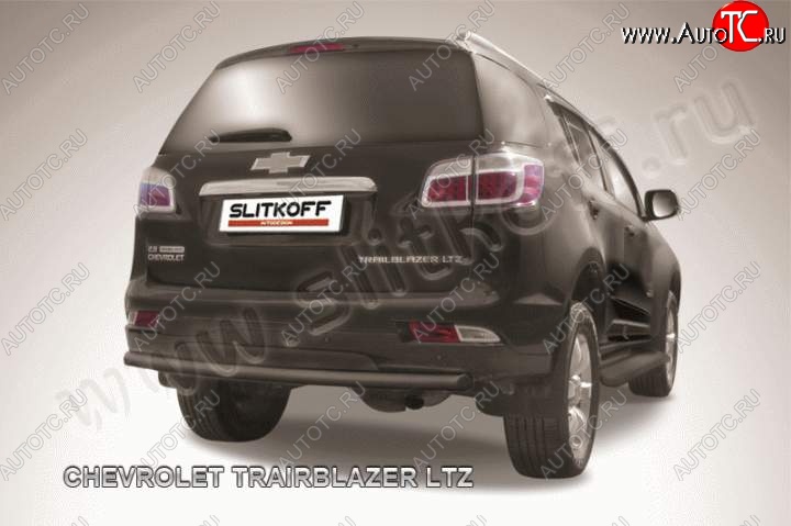 7 999 р. Защита заднего бампера d57 Slitkoff  Chevrolet Trailblazer  GM800 (2012-2016) дорестайлинг (Цвет: серебристый)  с доставкой в г. Кемерово