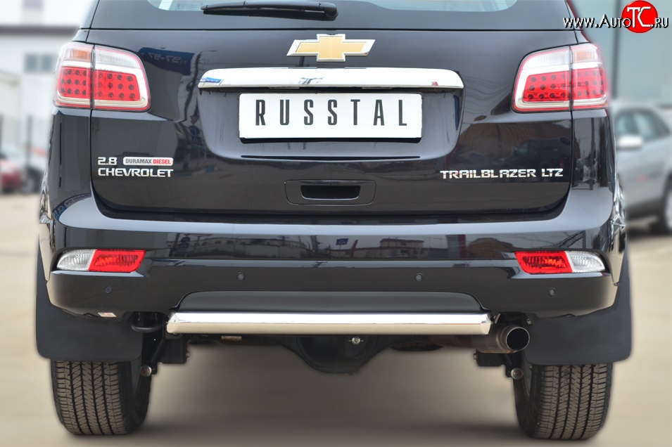 17 749 р. Защита заднего бампера (Ø63 мм, нержавейка) SLITKOFF  Chevrolet Trailblazer  GM800 (2012-2016) дорестайлинг  с доставкой в г. Кемерово