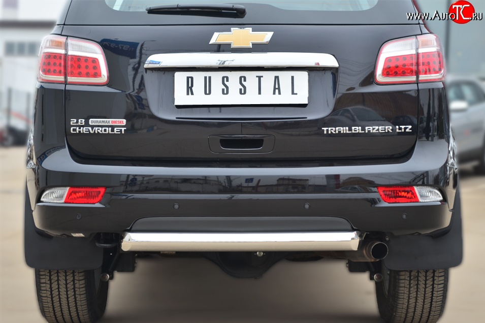 18 999 р. Одинарная защита заднего бампера из трубы диаметром 76 мм SLITKOFF  Chevrolet Trailblazer  GM800 (2012-2016) дорестайлинг  с доставкой в г. Кемерово