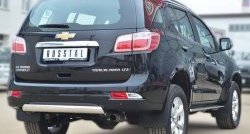 20 999 р. Защита заднего бампера (Ø75x42 мм, нержавейка) SLITKOFF  Chevrolet Trailblazer  GM800 (2012-2016) дорестайлинг  с доставкой в г. Кемерово. Увеличить фотографию 4