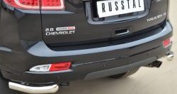 18 599 р. Защита заднего бампера (Ø63 мм уголки, нержавейка) SLITKOFF  Chevrolet Trailblazer  GM800 (2012-2016) дорестайлинг  с доставкой в г. Кемерово. Увеличить фотографию 2