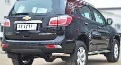 18 599 р. Защита заднего бампера (Ø63 мм уголки, нержавейка) SLITKOFF  Chevrolet Trailblazer  GM800 (2012-2016) дорестайлинг  с доставкой в г. Кемерово. Увеличить фотографию 4