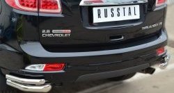 26 599 р. Защита заднего бампера (2 трубы Ø63 и 42 мм уголки, нержавейка) SLITKOFF  Chevrolet Trailblazer  GM800 (2012-2016) дорестайлинг  с доставкой в г. Кемерово. Увеличить фотографию 2