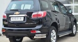 26 599 р. Защита заднего бампера (2 трубы Ø63 и 42 мм уголки, нержавейка) SLITKOFF  Chevrolet Trailblazer  GM800 (2012-2016) дорестайлинг  с доставкой в г. Кемерово. Увеличить фотографию 4