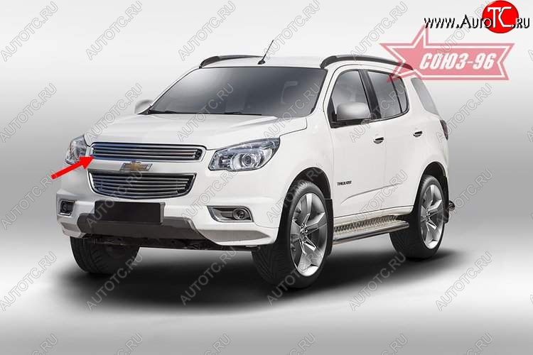 8 684 р. Декоративный элемент решетки радиатора Souz-96 (d16)  Chevrolet Trailblazer  GM800 (2012-2016) дорестайлинг  с доставкой в г. Кемерово