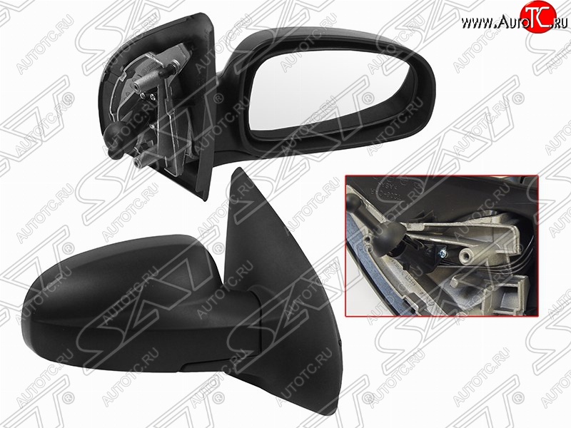 2 299 р. Правое зеркало заднего вида SAT (механическое) Chevrolet Aveo T250 хэтчбек 5 дв рестайлинг (2006-2011) (Неокрашенное)  с доставкой в г. Кемерово