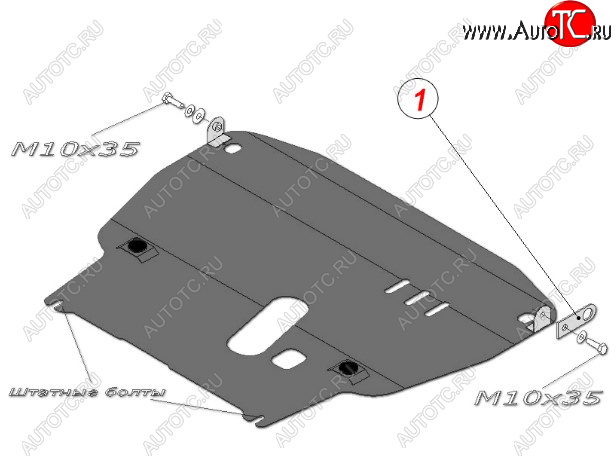 4 499 р. Защита картера двигателя и КПП (большая, V-1,4) Alfeco Chevrolet Aveo T250 хэтчбек 5 дв рестайлинг (2006-2011) (Сталь 2 мм)  с доставкой в г. Кемерово
