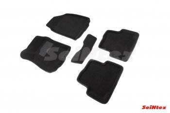 Износостойкие коврики в салон SeiNtex Premium 3D 4 шт. (ворсовые, черные) Chevrolet Aveo  T300 (2011-2015) седан, хэтчбек
