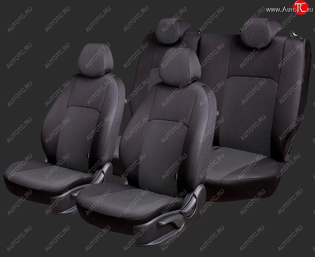 5 549 р. Чехлы для сидений Lord Autofashion Дублин (жаккард, спинка 60/40, 3 Г-образных подголовника)  Chevrolet Aveo  T250 (2006-2011), Ravon Nexia R3 (2016-2020) (Черный, вставка Ёж Белый)  с доставкой в г. Кемерово