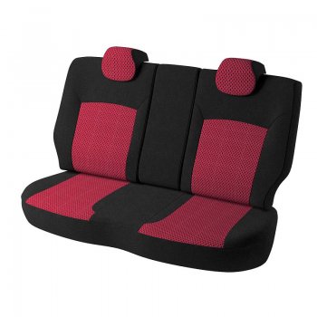 5 899 р. Чехлы для сидений Lord Autofashion Дублин (жаккард)  Chevrolet Aveo  T300 (2011-2015) седан, хэтчбек (Черный, вставка Рогожка (красный))  с доставкой в г. Кемерово. Увеличить фотографию 2