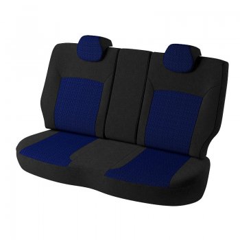 7 849 р. Чехлы для сидений Lord Autofashion Дублин (жаккард)  Chevrolet Aveo  T300 (2011-2015) седан, хэтчбек (Черный, вставка Рогожка (синий))  с доставкой в г. Кемерово. Увеличить фотографию 2