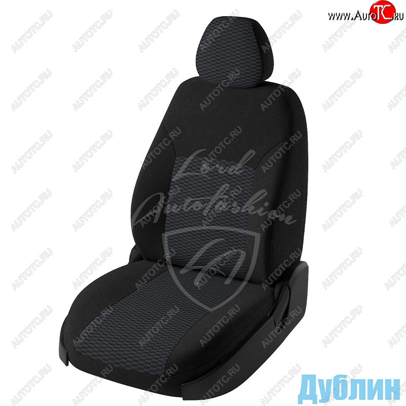 7 849 р. Чехлы для сидений Lord Autofashion Дублин (жаккард)  Chevrolet Aveo ( T200,  T250) (2002-2011) хэтчбек 5 дв, хэтчбек 5 дв рестайлинг (Черный, вставка Прямоугольник черный)  с доставкой в г. Кемерово