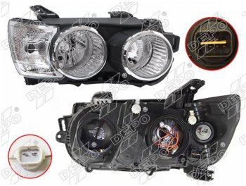 4 999 р. Правая передняя фара DEPO (хром) Chevrolet Aveo T300 хэтчбек (2011-2015)  с доставкой в г. Кемерово. Увеличить фотографию 1