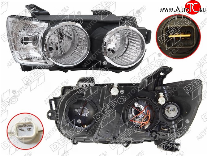 4 999 р. Правая передняя фара DEPO (хром) Chevrolet Aveo T300 хэтчбек (2011-2015)  с доставкой в г. Кемерово