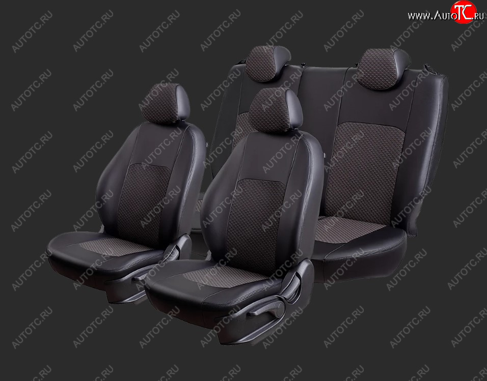 5 899 р. Чехлы для сидений Lord Autofashion Турин (экокожа/жаккард, спинка 60/40, 2 Г-образных подголовника) Chevrolet Aveo T300 седан (2011-2015) (Черный, вставка жаккард Чёрный Мокка)  с доставкой в г. Кемерово