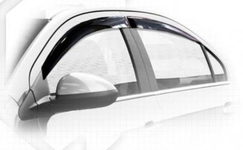 3 069 р. Дефлектора окон CA-Plastiс Chevrolet Aveo T300 седан (2011-2015) (серия Classic полупрозрачный, без хром. молдинга , Chrome base )  с доставкой в г. Кемерово. Увеличить фотографию 2