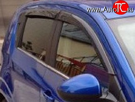 999 р. Комплект дефлекторов окон (ветровиков) 4 шт. (5 дв.) Russtal Chevrolet Aveo T300 хэтчбек (2011-2015)  с доставкой в г. Кемерово