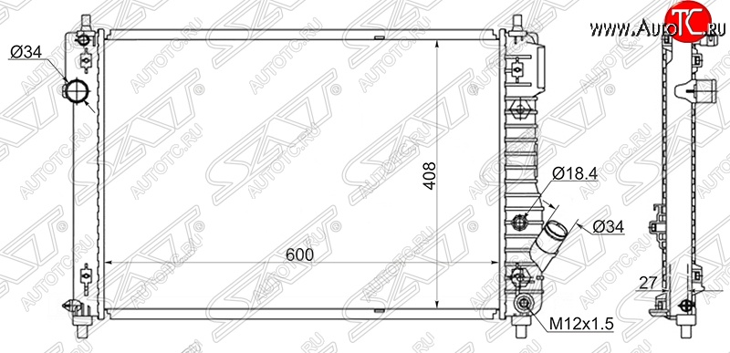 4 699 р. Радиатор двигателя SAT (трубчатый, МКПП) Chevrolet Aveo T300 хэтчбек (2011-2015) с доставкой в г. Кемерово Увеличить фотографию 1 4 699 р. Радиатор двигателя SAT (трубчатый, МКПП) Chevrolet Aveo T300 хэтчбек (2011-2015) с доставкой в г. Кемерово