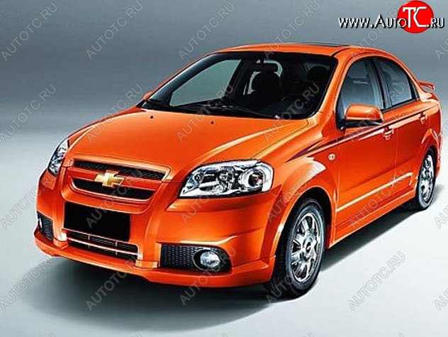 4 499 р. Накладка на передний бампер CT Chevrolet Aveo T250 седан рестайлинг (2006-2011) (Неокрашенная)  с доставкой в г. Кемерово