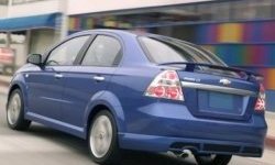4 499 р. Накладка на задний бампер CT Chevrolet Aveo T250 седан рестайлинг (2006-2011) (Неокрашенная)  с доставкой в г. Кемерово. Увеличить фотографию 2
