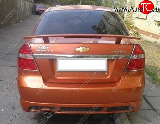 4 499 р. Накладка на задний бампер CT Chevrolet Aveo T250 седан рестайлинг (2006-2011) (Неокрашенная)  с доставкой в г. Кемерово