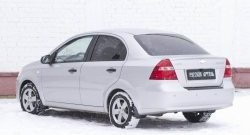 1 039 р. Защитная накладка на задний бампер RA Chevrolet Aveo T250 седан рестайлинг (2006-2011)  с доставкой в г. Кемерово. Увеличить фотографию 2