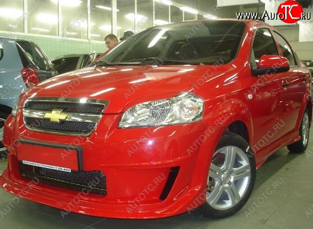 7 199 р. Передний бампер CT Chevrolet Aveo T250 седан рестайлинг (2006-2011) (Неокрашенный)  с доставкой в г. Кемерово