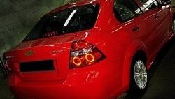 7 199 р. Задний бампер CT Chevrolet Aveo T250 седан рестайлинг (2006-2011) (Неокрашенный)  с доставкой в г. Кемерово. Увеличить фотографию 3