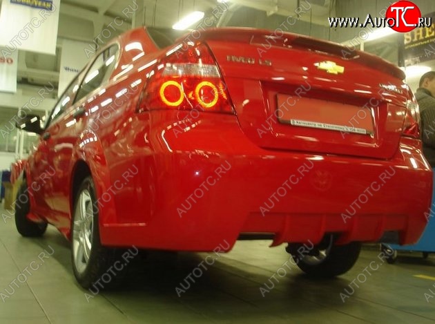 7 199 р. Задний бампер CT Chevrolet Aveo T250 седан рестайлинг (2006-2011) (Неокрашенный)  с доставкой в г. Кемерово