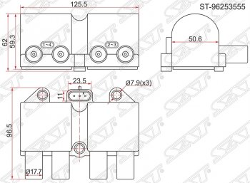 1 299 р. Катушка зажигания SAT  Chevrolet Aveo  T250 (2006-2011), Chevrolet Captiva (2006-2016), Chevrolet Cruze ( J300,  J305,  J308) (2009-2015), Chevrolet Lacetti  универсал (2002-2013), Chevrolet Lanos ( T100,  T150,  седан) (1997-2017), Daewoo Matiz  M150 (2000-2016), Daewoo Sense  Т100 (1997-2008), ЗАЗ Chance ( хэтчбэк,  седан) (2009-2017), ЗАЗ Sens ( седан,  хэтчбэк) (2007-2017)  с доставкой в г. Кемерово. Увеличить фотографию 1