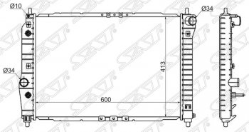 6 849 р. Радиатор двигателя SAT (пластинчатый, 1.4, МКПП/АКПП) Chevrolet Aveo T200 хэтчбек 5 дв (2002-2008)  с доставкой в г. Кемерово. Увеличить фотографию 1