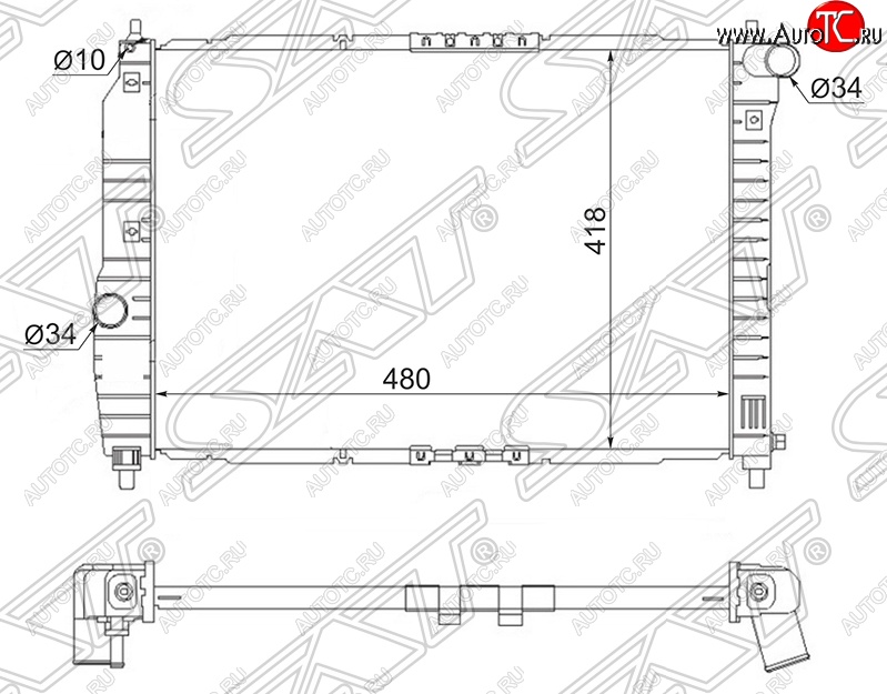 3 379 р. Радиатор двигателя SAT (трубчатый, 1.2, МКПП) Chevrolet Aveo T200 хэтчбек 5 дв (2002-2008)  с доставкой в г. Кемерово